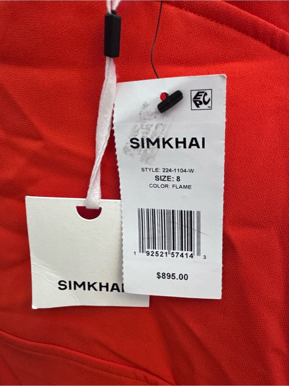 Jonathan Simkhai Sequoia SL Vneck Midi Dress in Flame - Picture 16 of 16
